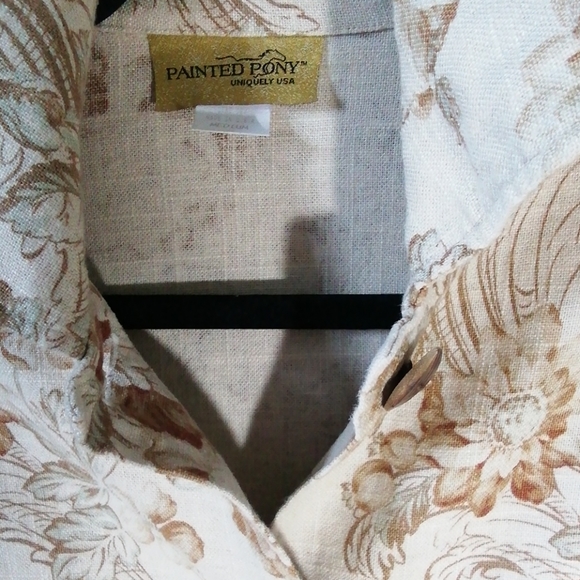 Painted Pony 100% linen jacket size M made in 🇺🇲 - Picture 2 of 5